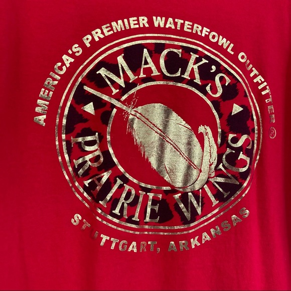 Mack’s Prairie Wings Red and Leopard Long Sleeve Tee Women’s Large - Picture 5 of 8